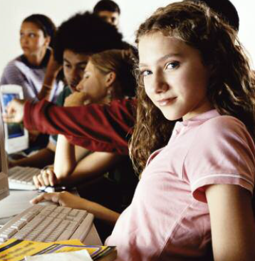 girl at desk